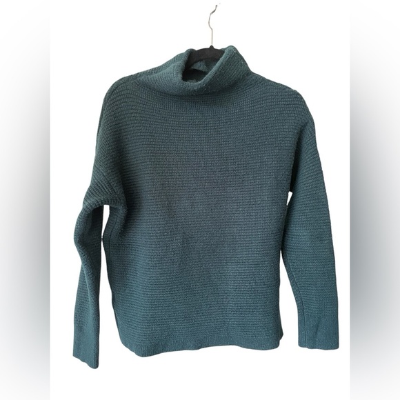 Madewell Southfield Mockneck Wool Blend Sweater in Dark Forest Green Size Small - Picture 4 of 5